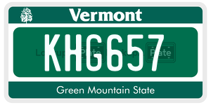 KHG657  license plate in VT