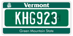 KHG923 license plate in Vermont