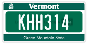 KHH314 license plate in Vermont