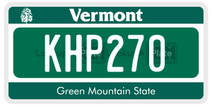 KHP270  license plate in VT