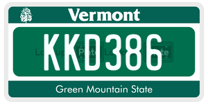 KKD386  license plate in VT