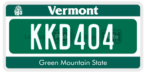 KKD404 license plate in Vermont