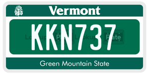 KKN737  license plate in VT