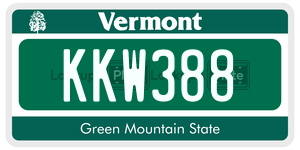 KKW388 license plate in Vermont