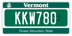 KKW780  license plate in VT