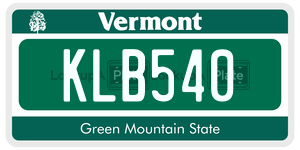 KLB540 license plate in Vermont