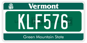 KLF576 license plate in Vermont