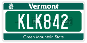 KLK842 license plate in Vermont
