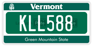 KLL588  license plate in VT