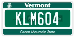 KLM604  license plate in VT
