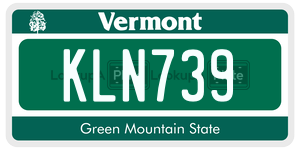 KLN739 license plate in Vermont