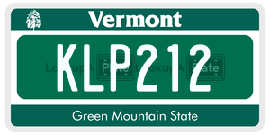 KLP212 license plate in Vermont