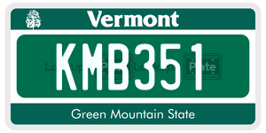 KMB351  license plate in VT