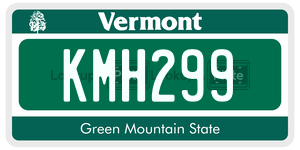 KMH299  license plate in VT