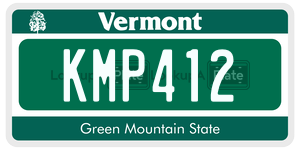 KMP412 license plate in Vermont