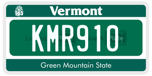 KMR910  license plate in VT