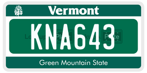 KNA643  license plate in VT