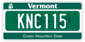 KNC115  license plate in VT