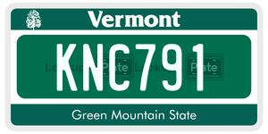 KNC791  license plate in VT