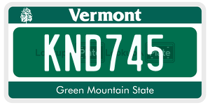 KND745 license plate in Vermont