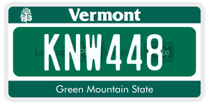 KNW448 license plate in Vermont