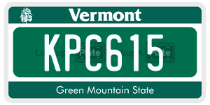 KPC615  license plate in VT
