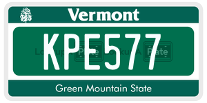 KPE577 license plate in Vermont
