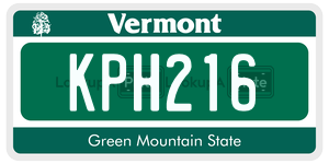 KPH216 license plate in Vermont