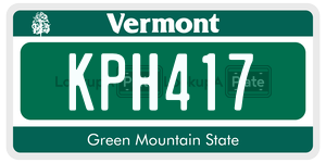KPH417  license plate in VT