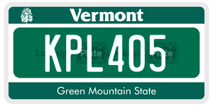 KPL405 license plate in Vermont