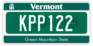KPP122 license plate in Vermont