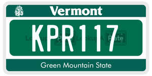 KPR117 license plate in Vermont