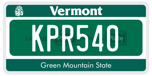 KPR540 license plate in Vermont