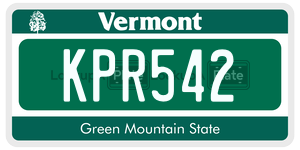 KPR542 license plate in Vermont