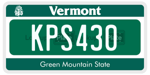 KPS430  license plate in VT