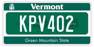 KPV402  license plate in VT