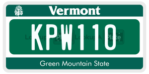 KPW110 license plate in Vermont