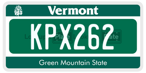 KPX262 license plate in Vermont