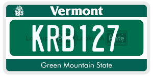 KRB127  license plate in VT