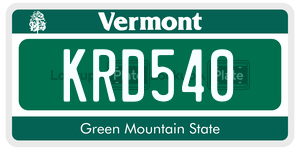 KRD540  license plate in VT