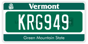 KRG949 license plate in Vermont