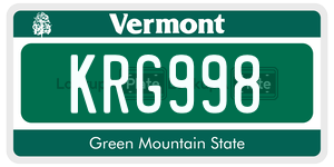 KRG998 license plate in Vermont