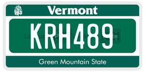 KRH489  license plate in VT
