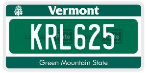 KRL625 license plate in Vermont