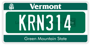 KRN314 license plate in Vermont