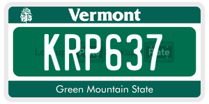 KRP637  license plate in VT