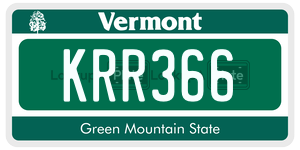 KRR366  license plate in VT
