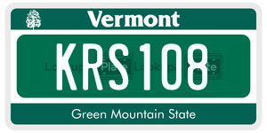 KRS108  license plate in VT