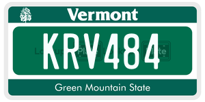 KRV484 license plate in Vermont