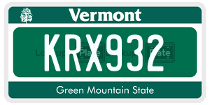 KRX932 license plate in Vermont